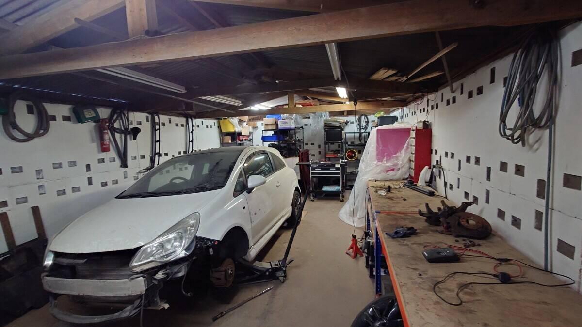 Vehicle body repair in progress